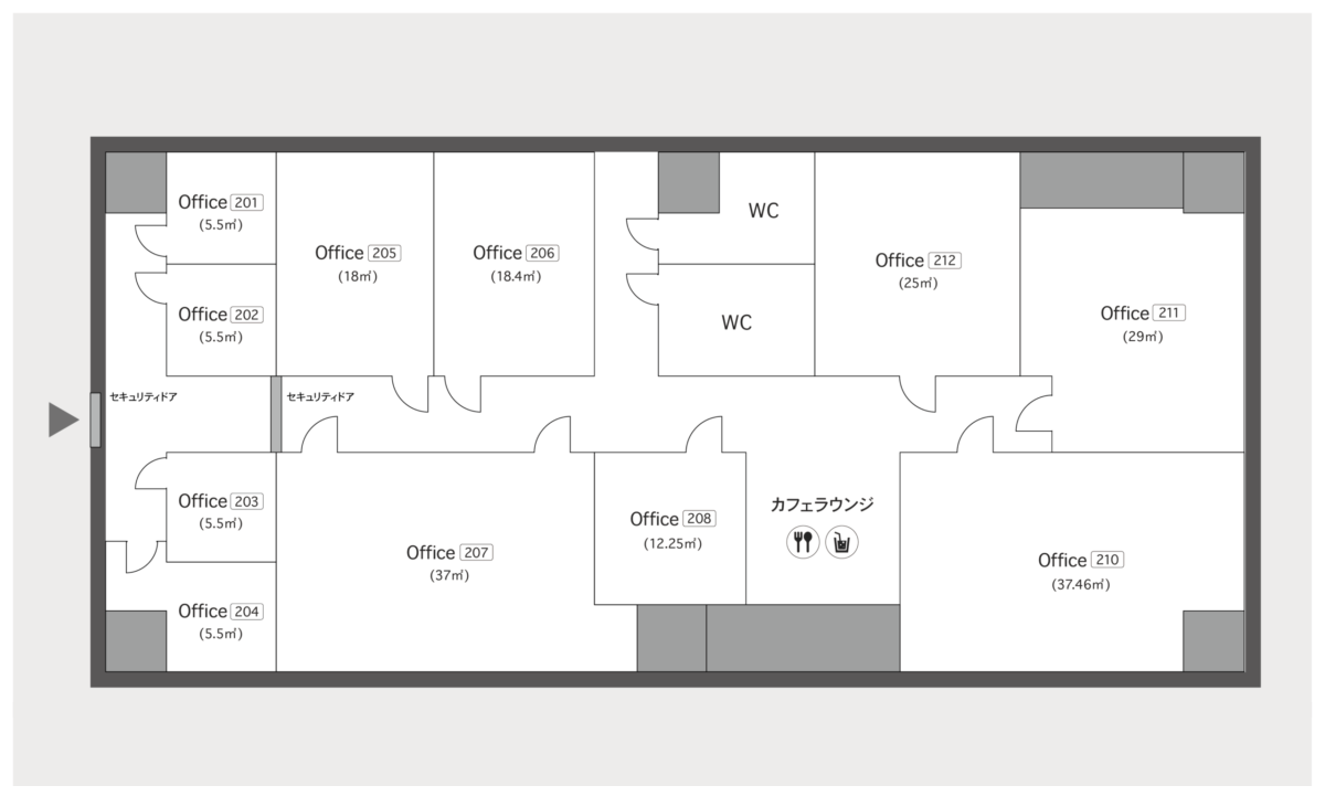 北九州・小倉の賃貸オフィス Discovery Coworking フロアマップ